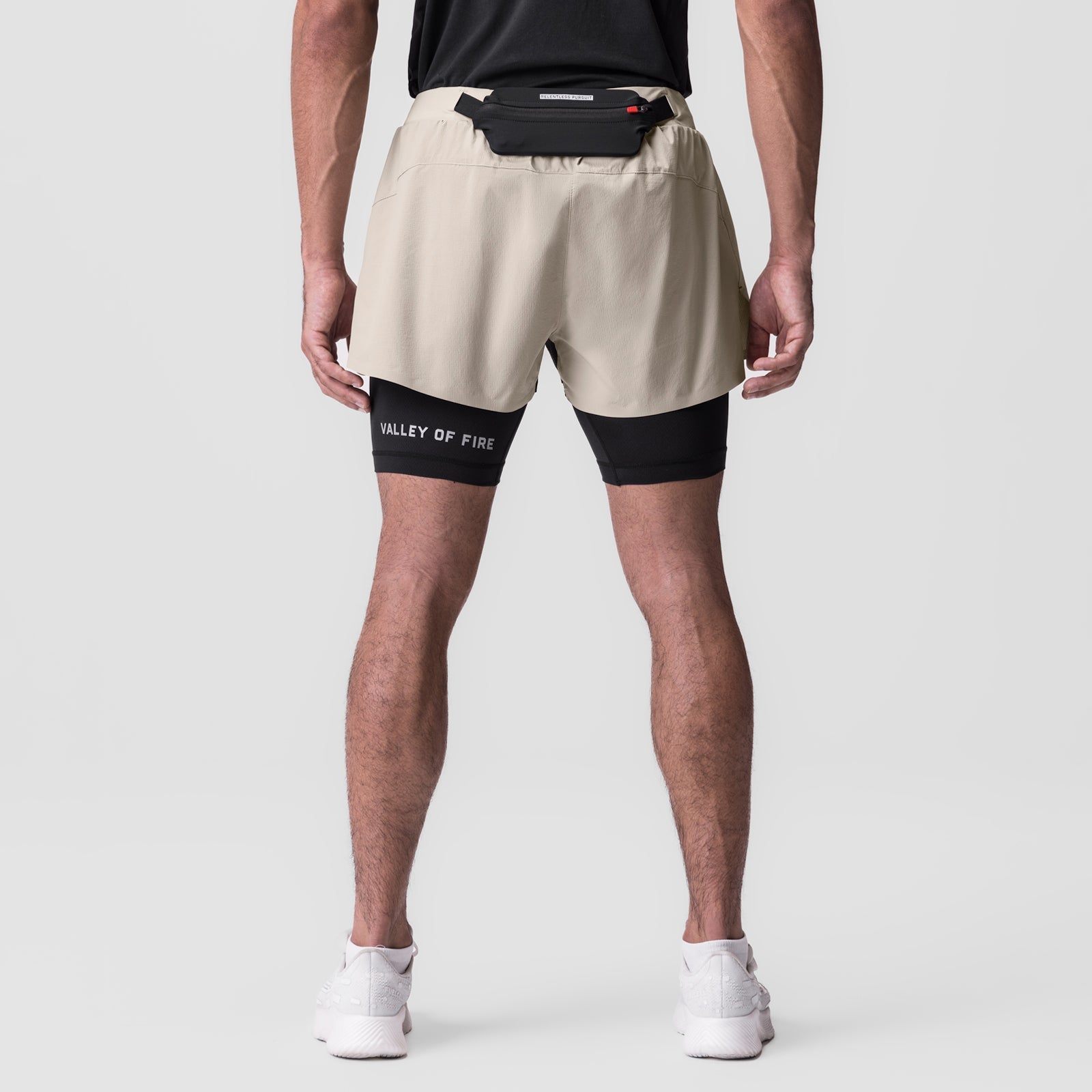 0786. Ripstop 3" Belt Pack Short - Beige/Black