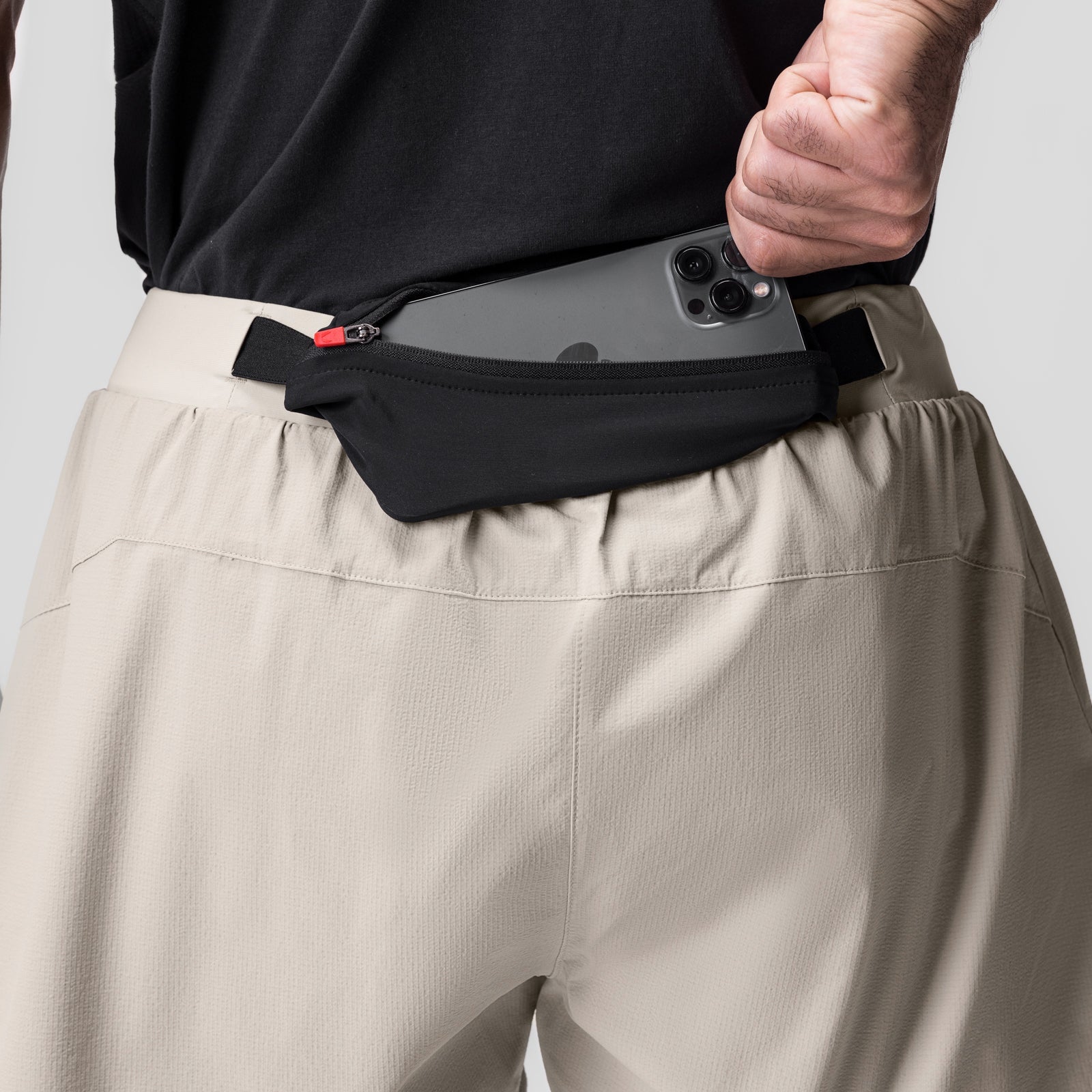 0786. Ripstop 3" Belt Pack Short - Beige/Black