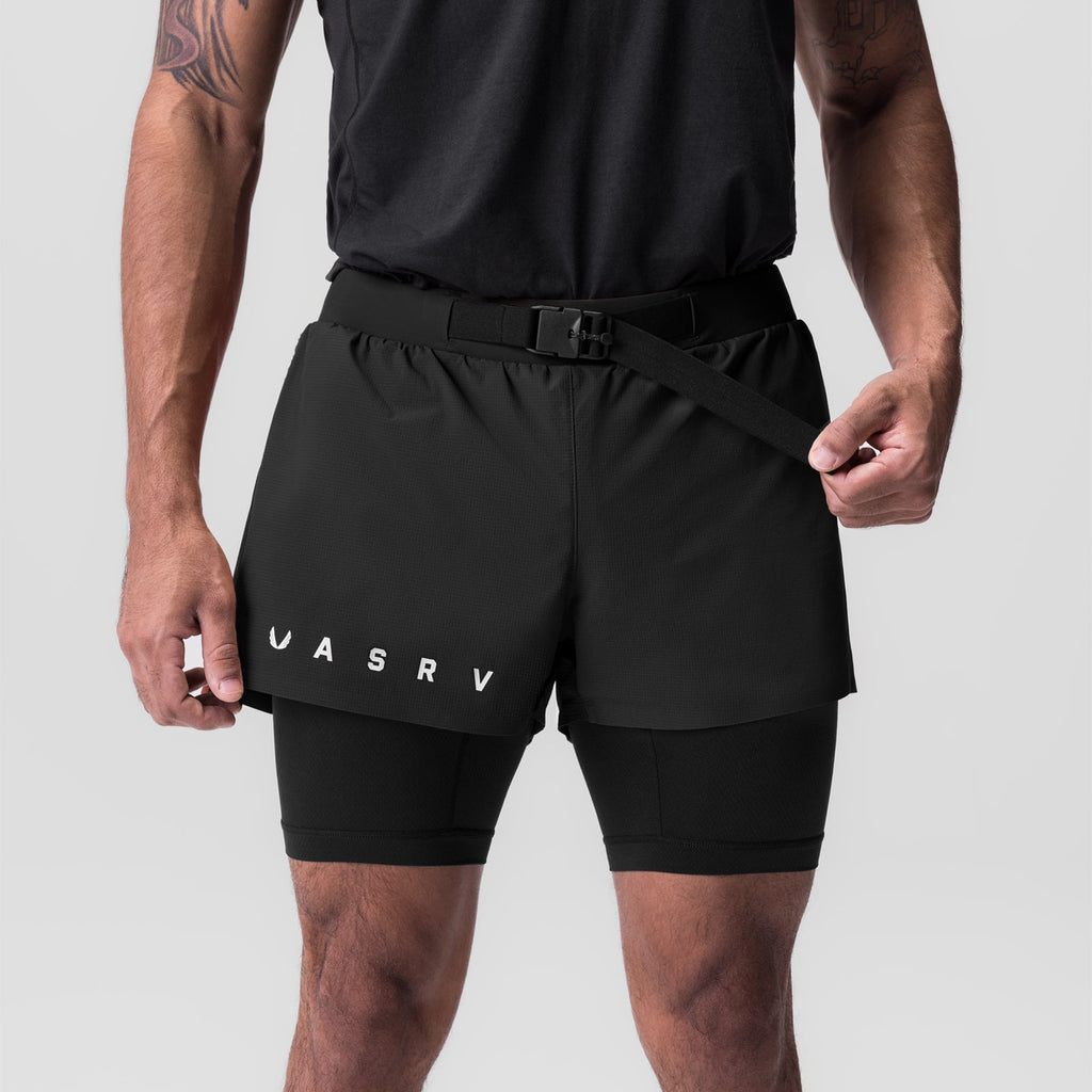0786. Ripstop 3" Belt Pack Short - Dusk Black/Black
