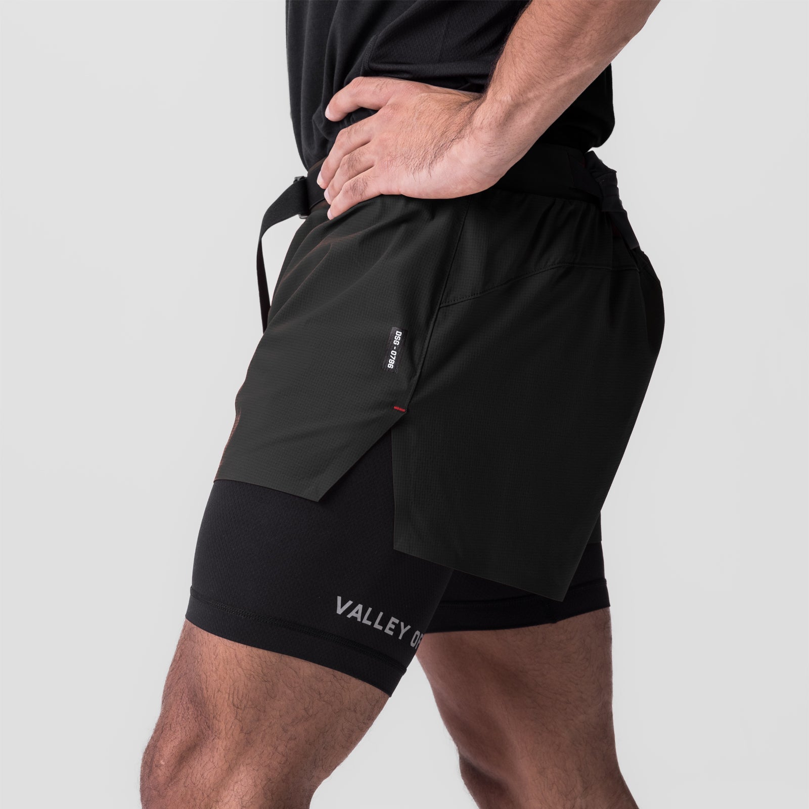 0786. Ripstop 3" Belt Pack Short - Dusk Black/Black