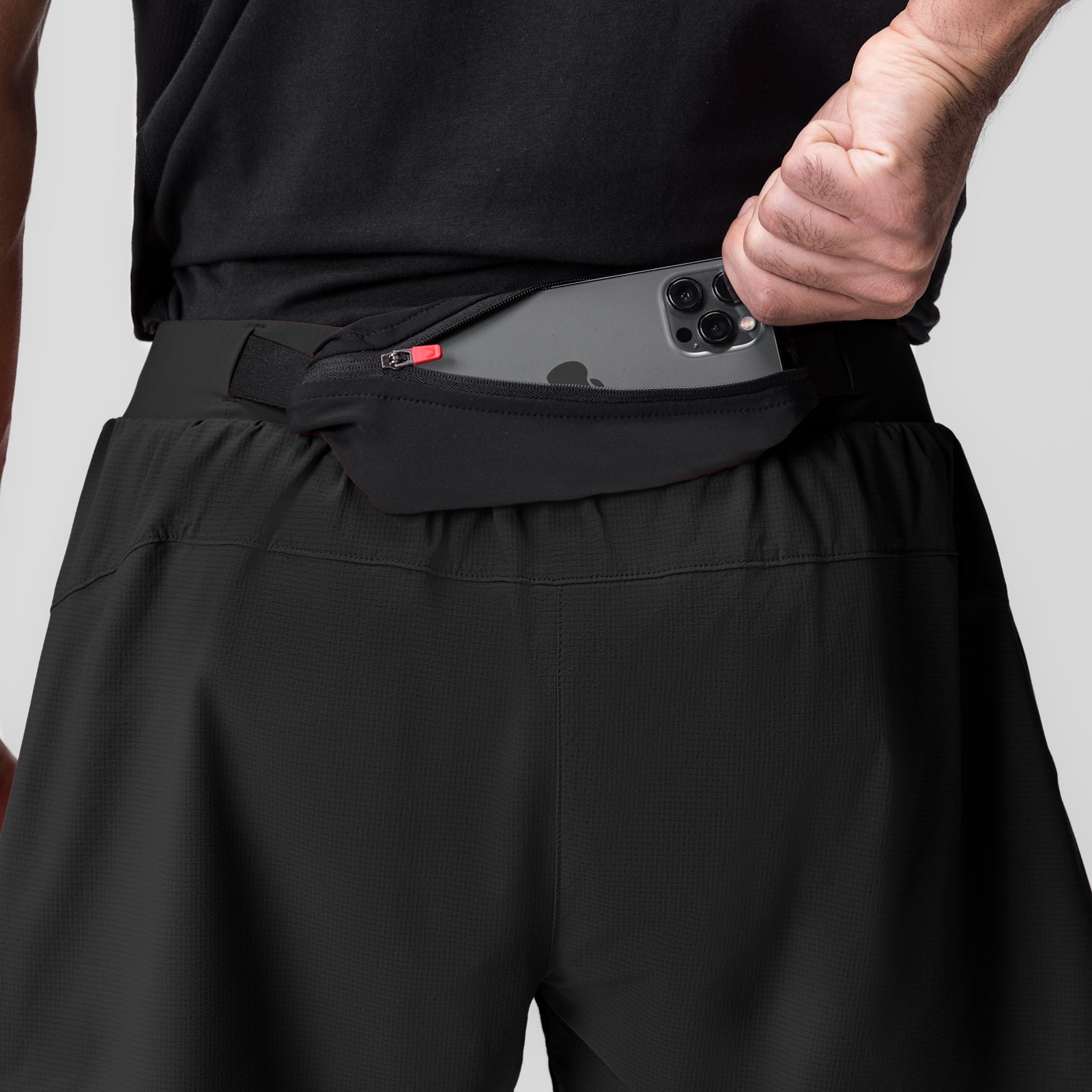0786. Ripstop 3" Belt Pack Short - Dusk Black/Black