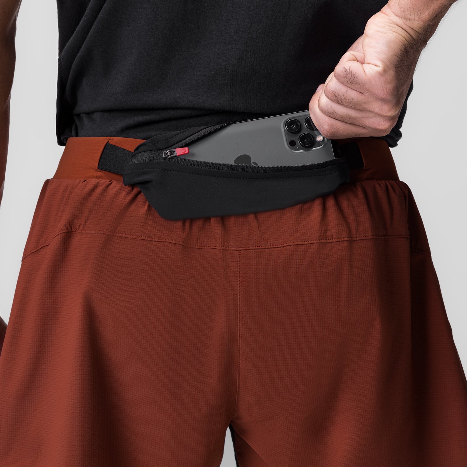 0786. Ripstop 3" Belt Pack Short - Brick/Black