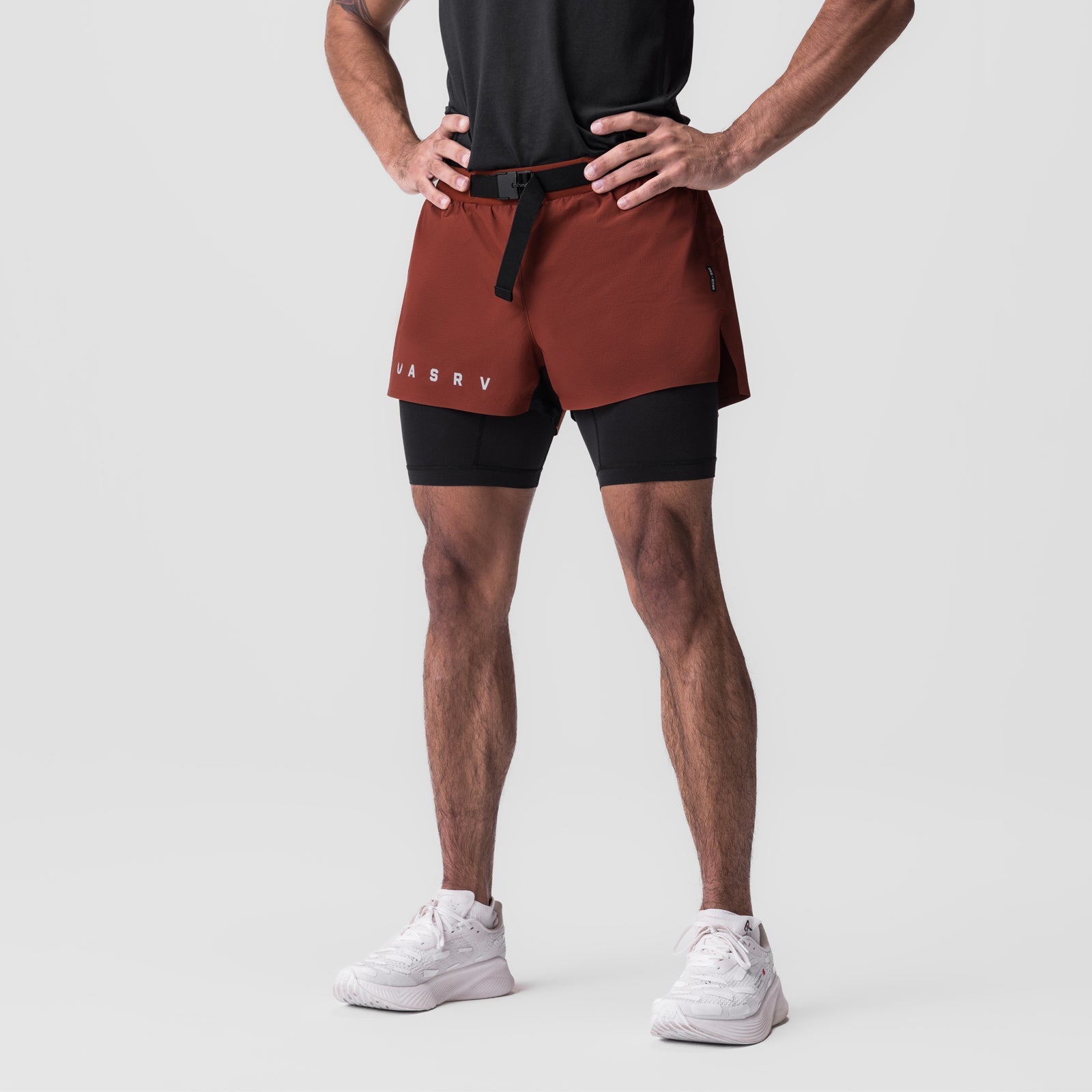 0786. Ripstop 3" Belt Pack Short - Brick/Black