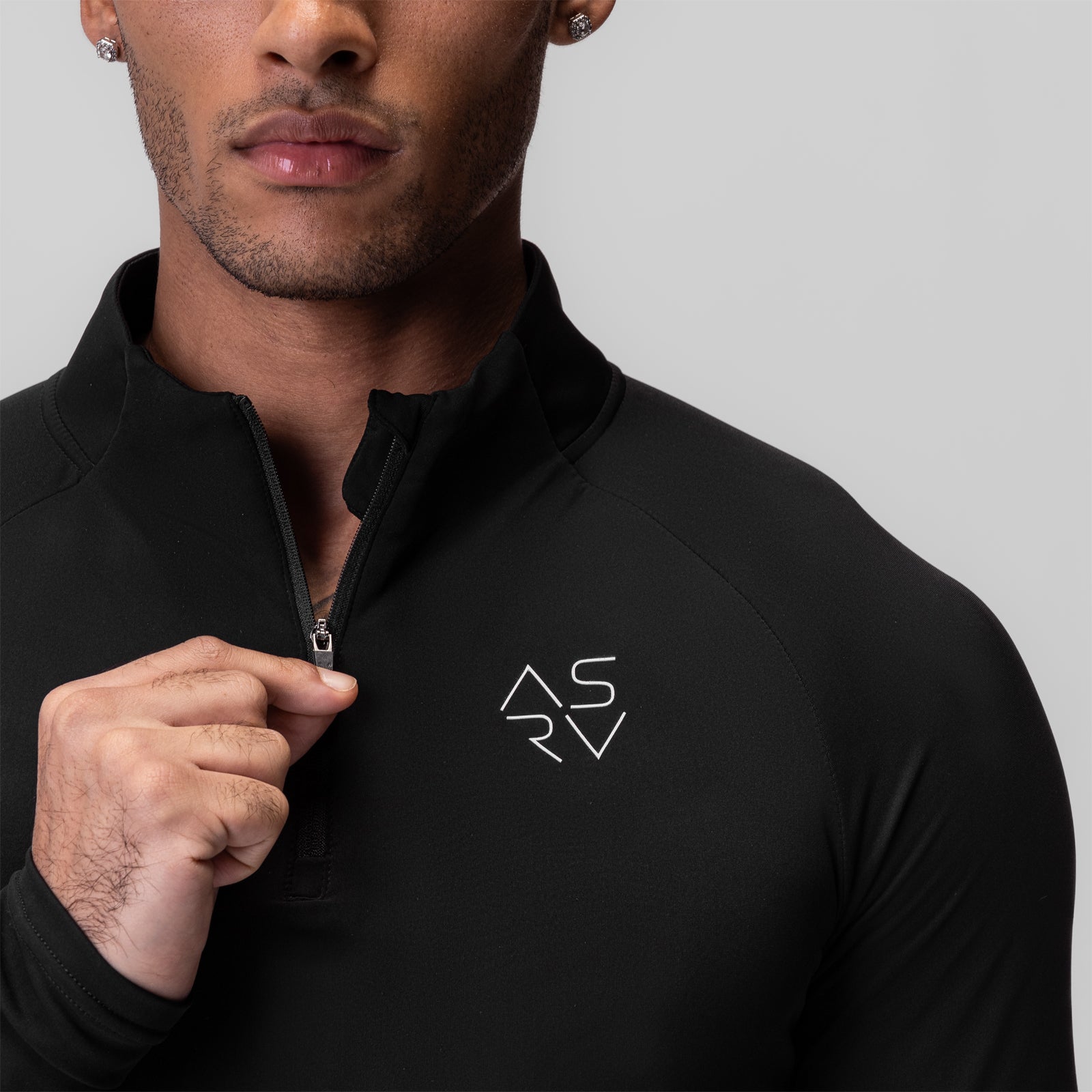 0906. Thermal Training Quarter Zip - Black "Cyber"