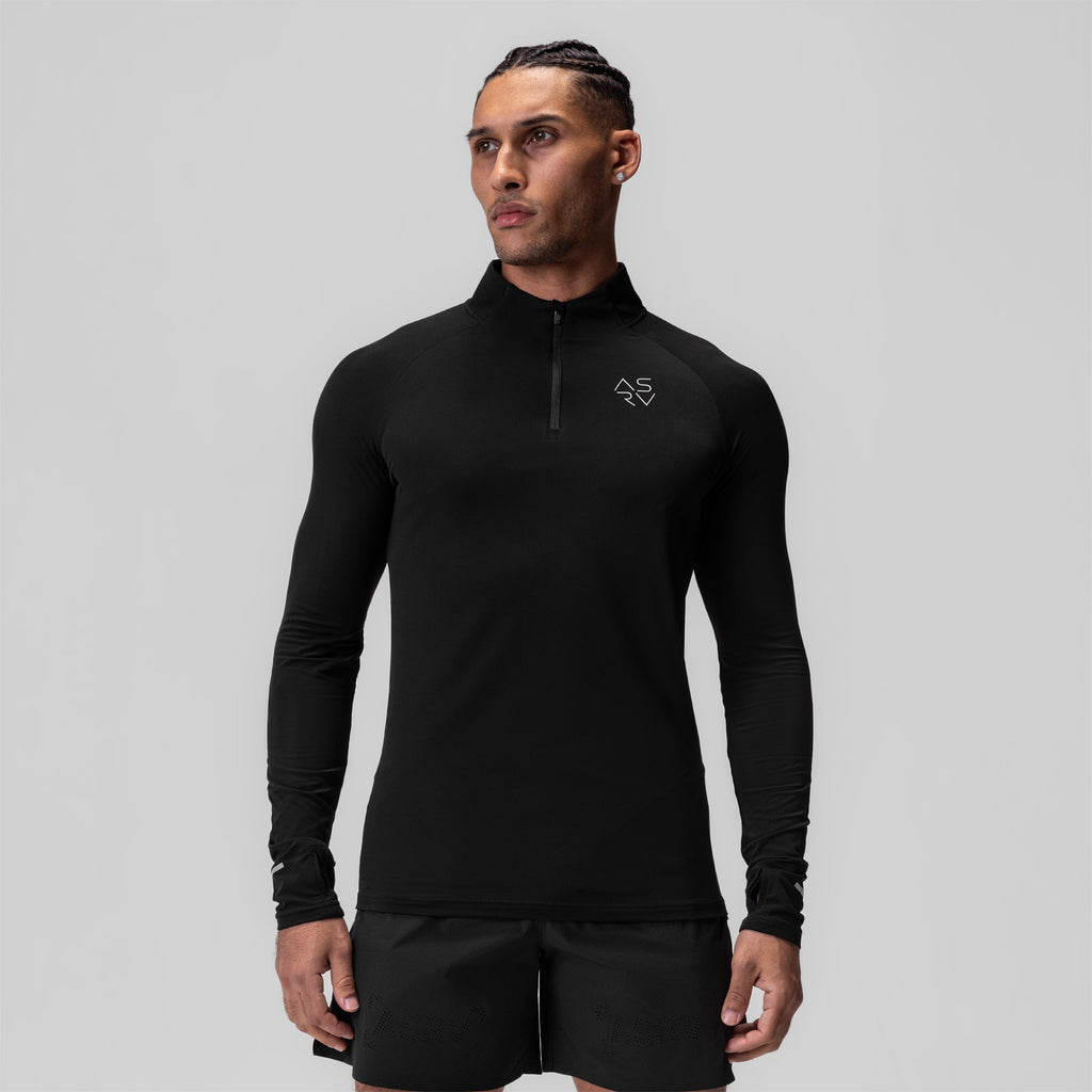 0906. Thermal Training Quarter Zip - Black "Cyber"