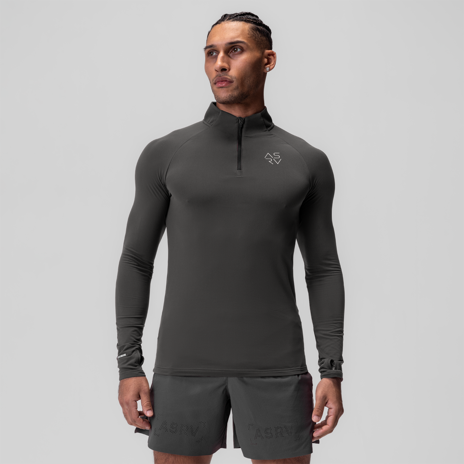 0906. Thermal Training Quarter Zip - Space Grey "Cyber"