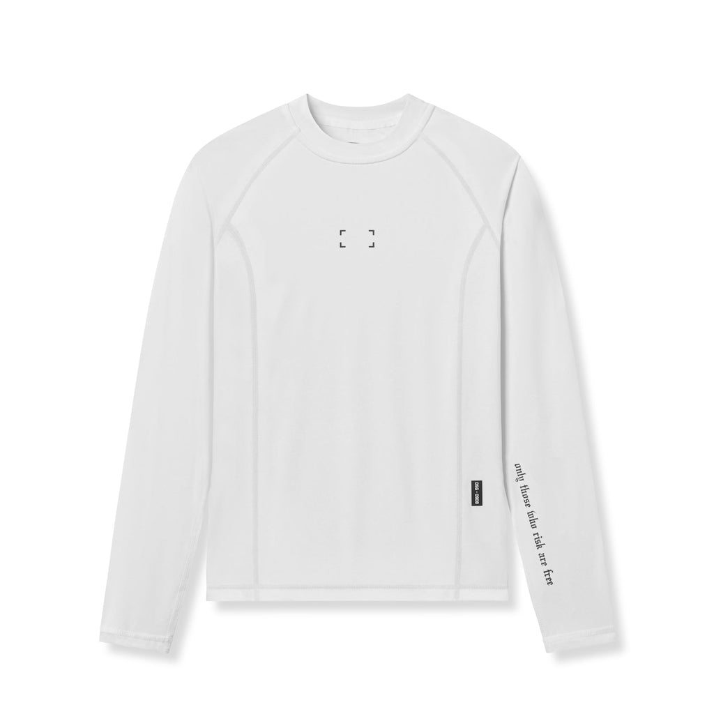 0908. WarpFlexx® Compression Mock Neck Long Sleeve - White "Space Bracket"