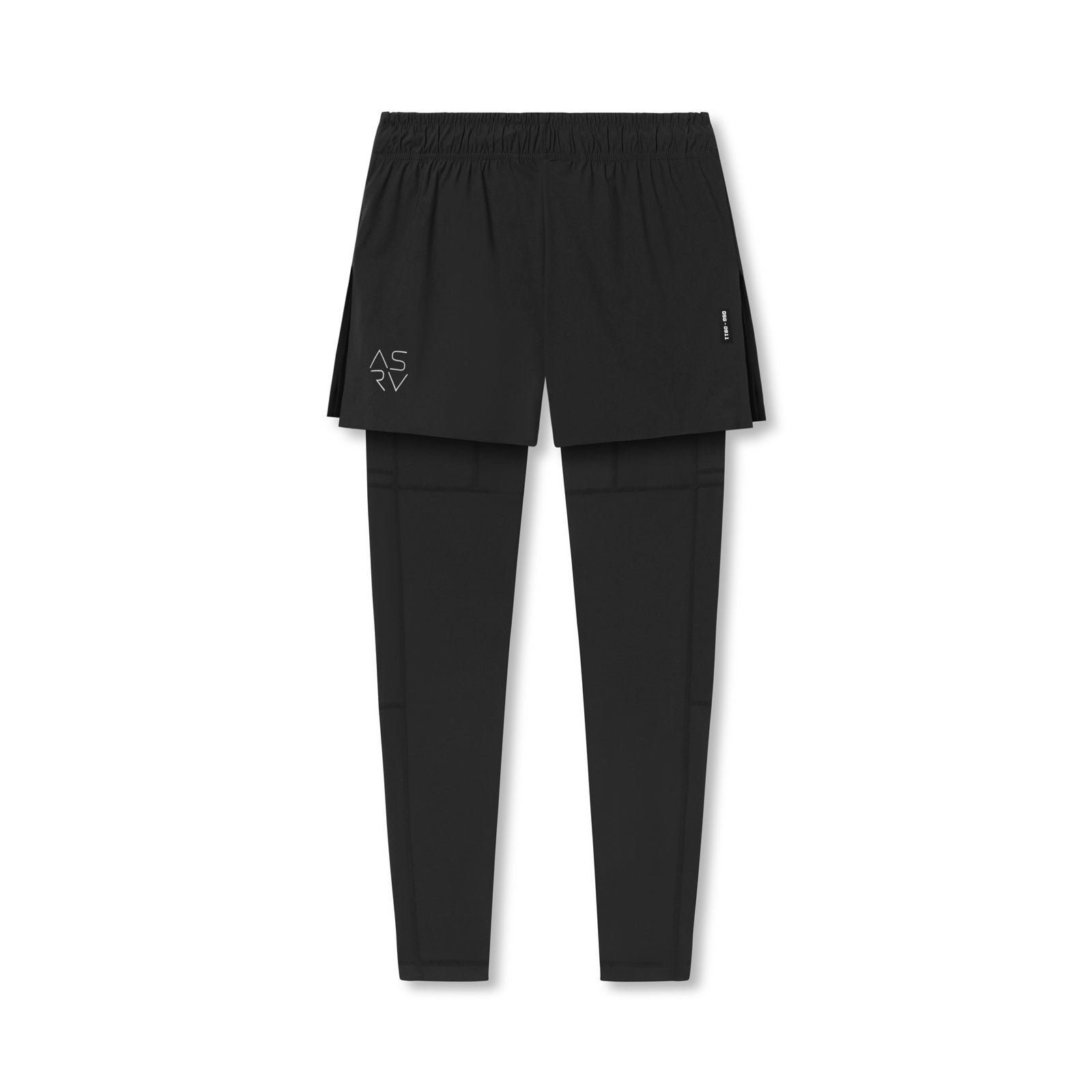 0911. Tetra-Lite® 2-in-1 High Split Legging Short - Black "Cyber"/Black