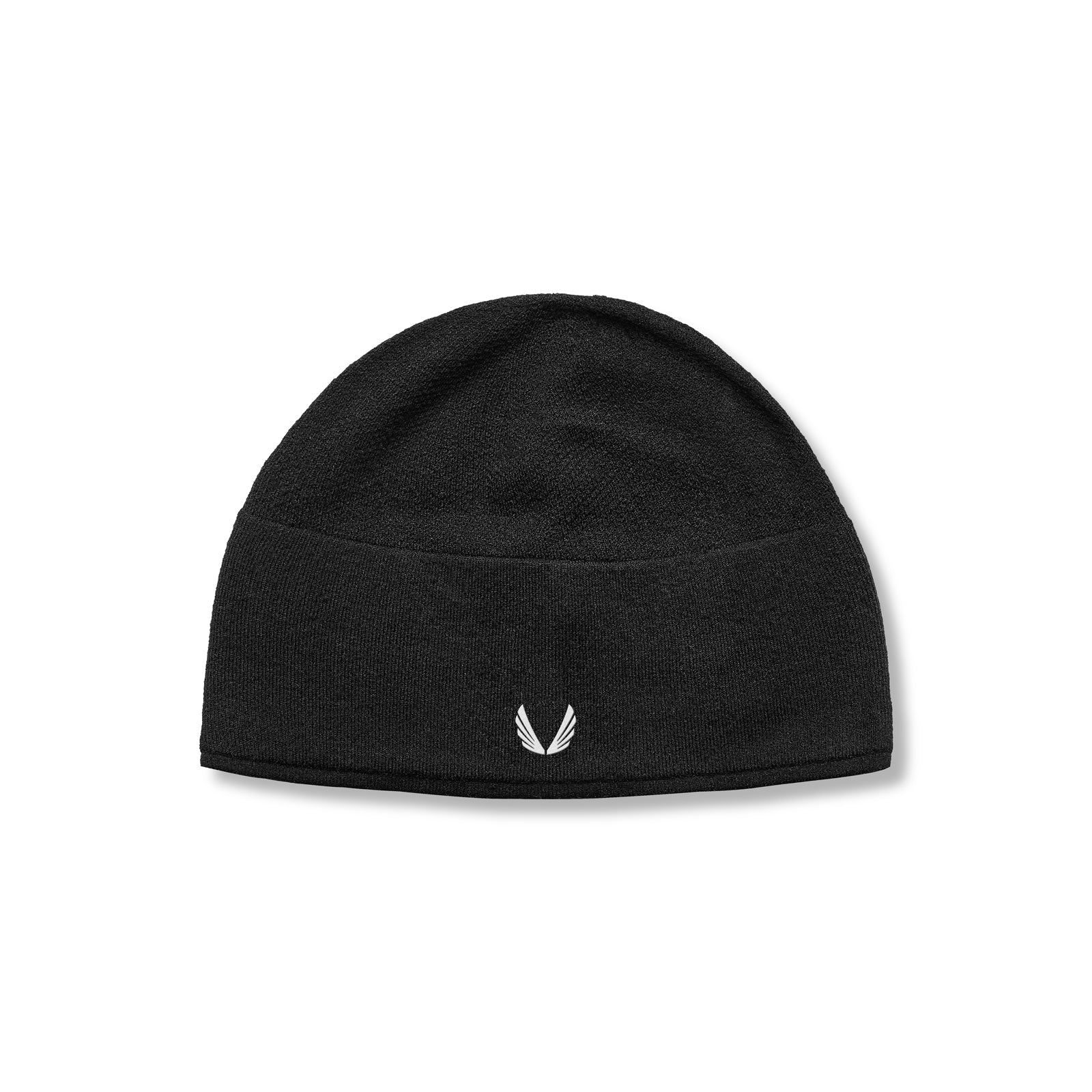 0936. Merino Wool Skull Cap - Black "Wings"