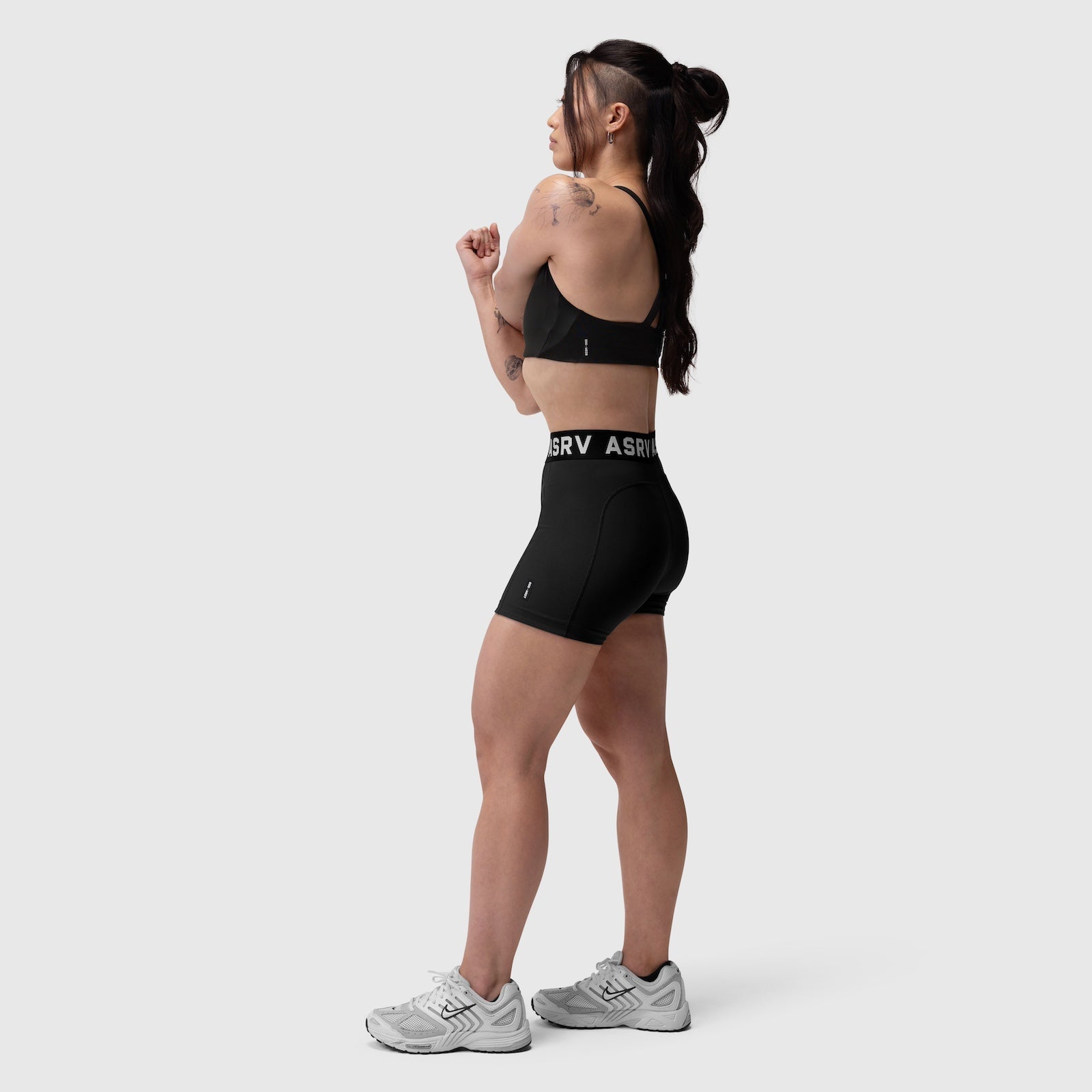 W039. Lycra® Hybrid Sports Bra - Black