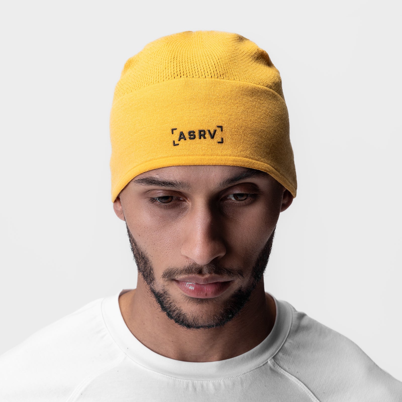 0936. Merino Wool Skull Cap - Amber "Bracket"