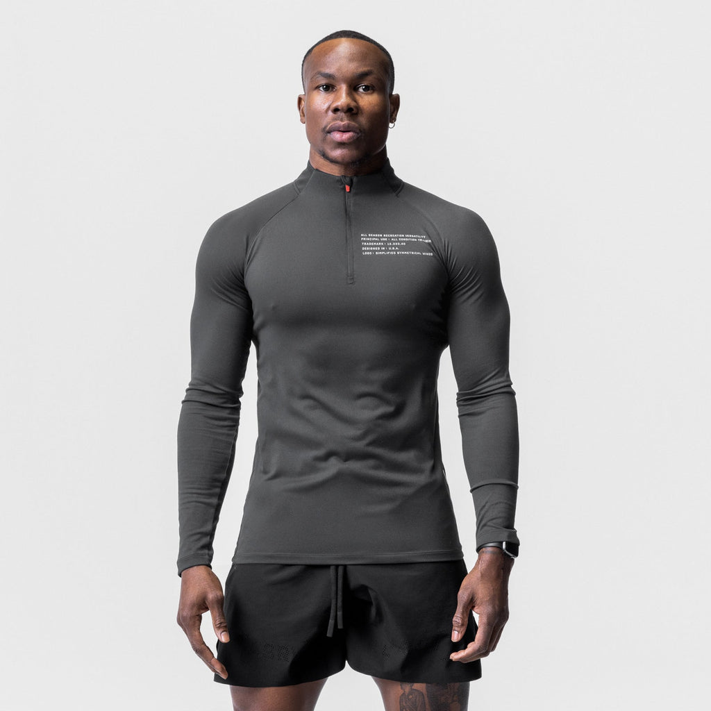 0725. Core Fitted Quarter Zip - Space Grey