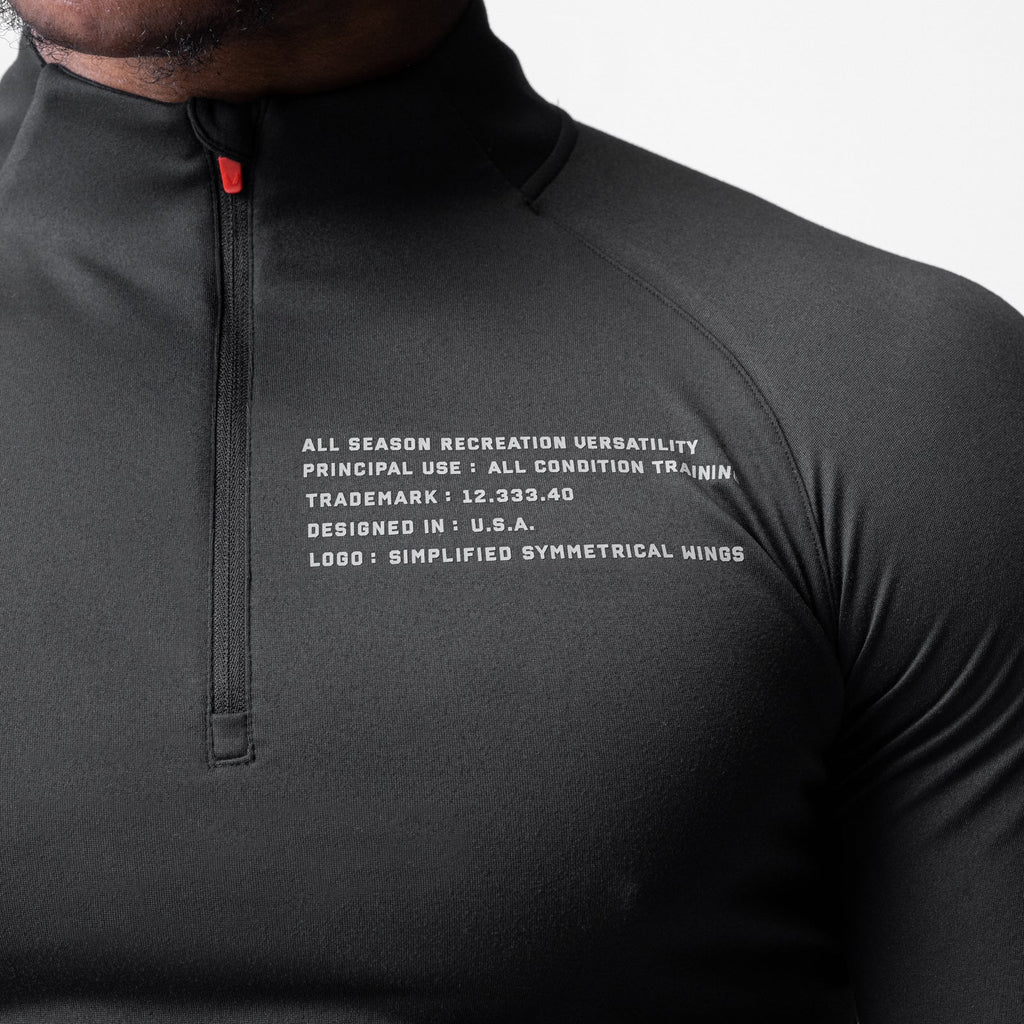 0725. Core Fitted Quarter Zip - Black