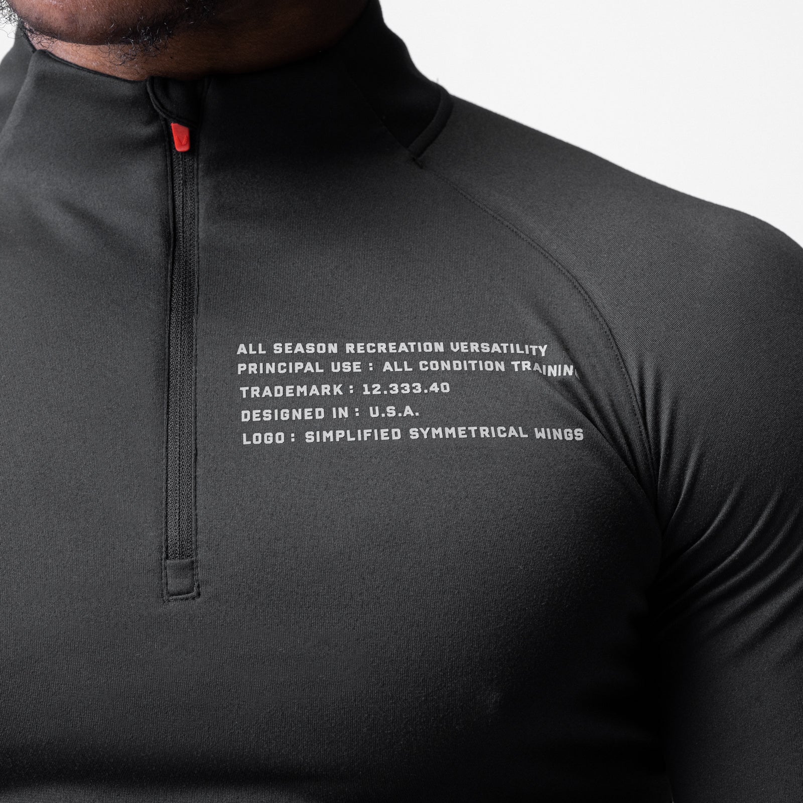 0725. Core Fitted Quarter Zip - Black