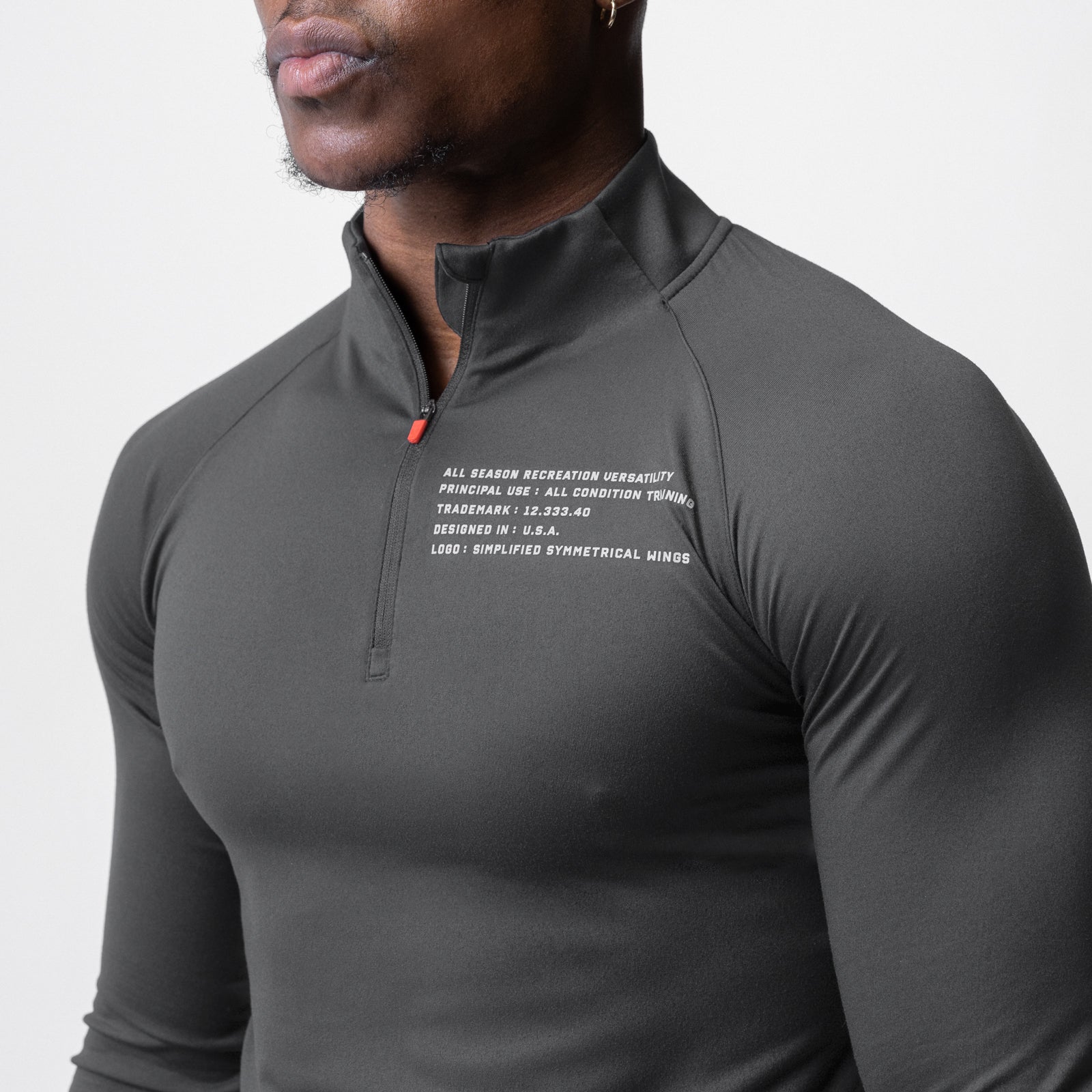 0725. Core Fitted Quarter Zip - Space Grey