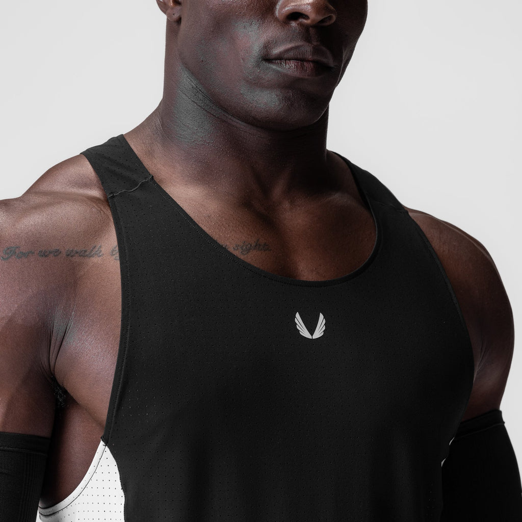 0949. Laser-Vent™ Singlet Tank - Black/White