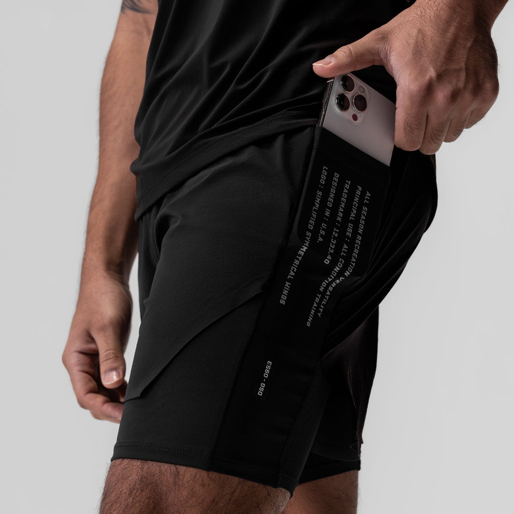 0953. Aerotex™ Hybrid Liner Short - Black/Black