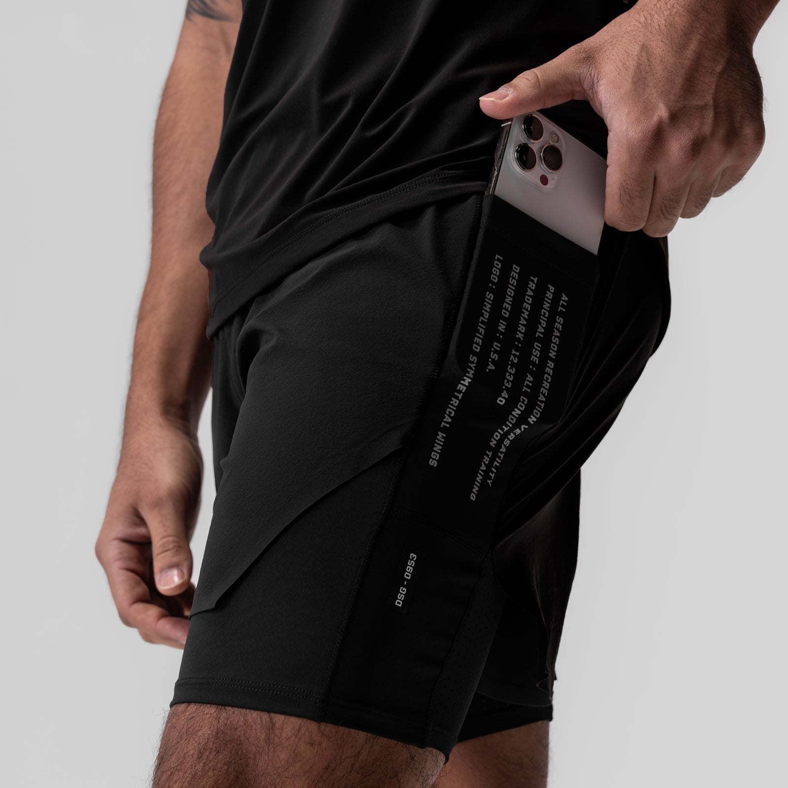 0953. Aerotex™ Hybrid Liner Short - Black/Black