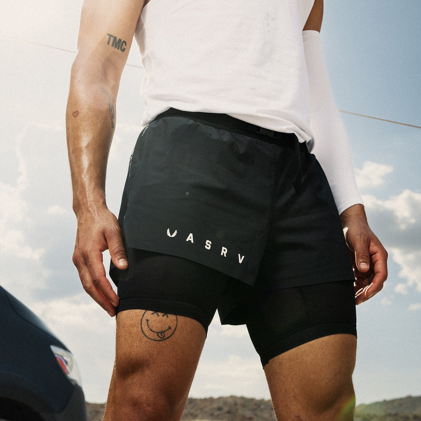 0786. Ripstop 3" Belt Pack Short - Dusk Black/Black