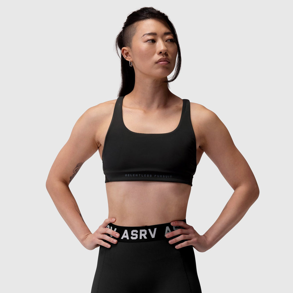 W039. Lycra® Hybrid Sports Bra - Black