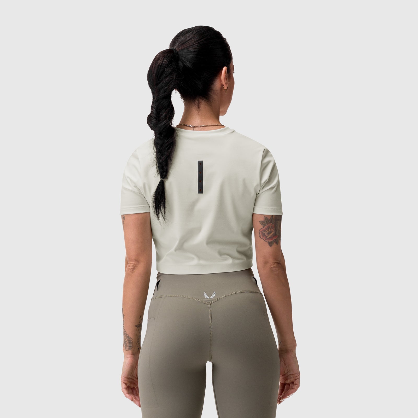 W019. Lycra® Cropped Tee - Ivory Cream