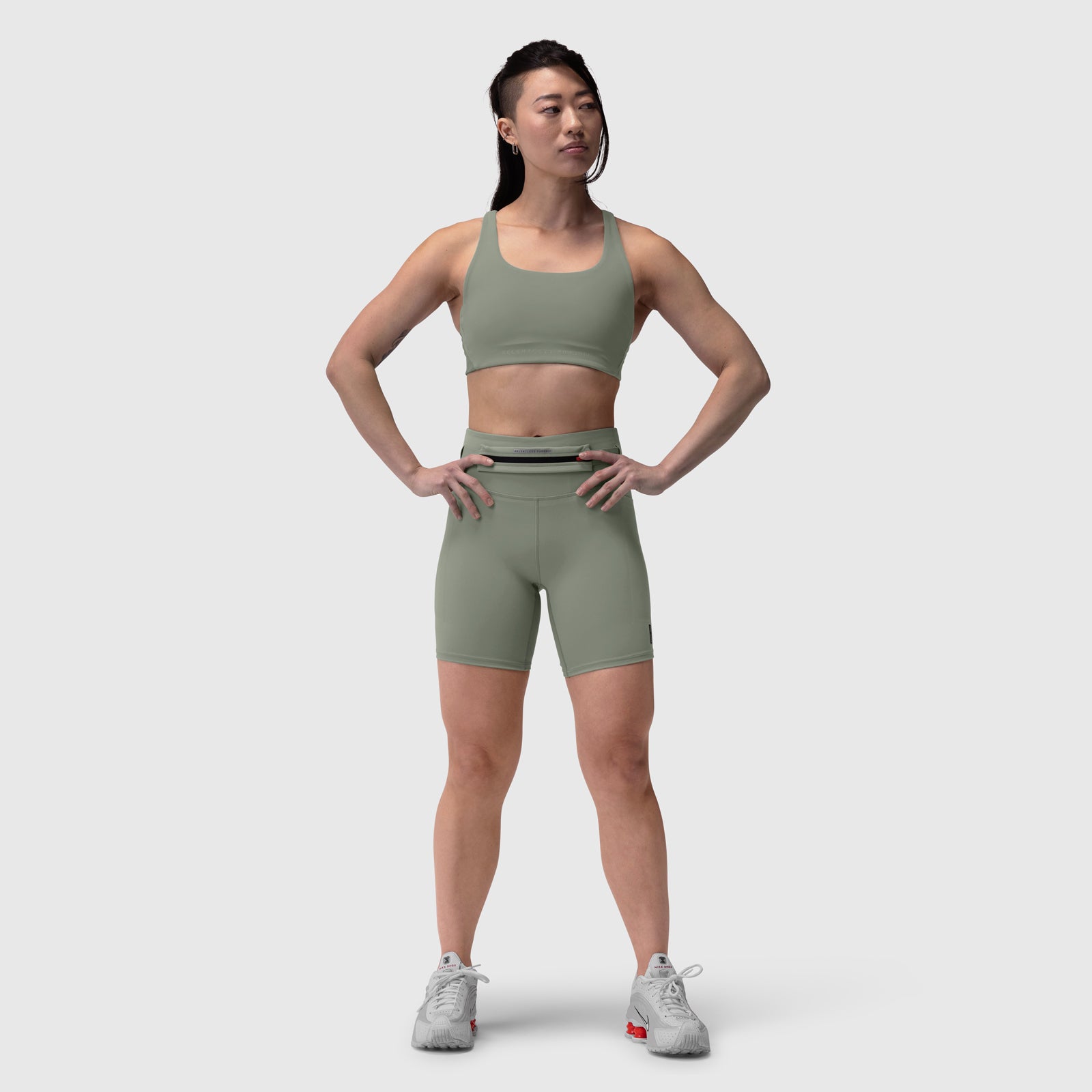 W029. Lycra® 3-in-1 Biker Short - Sage