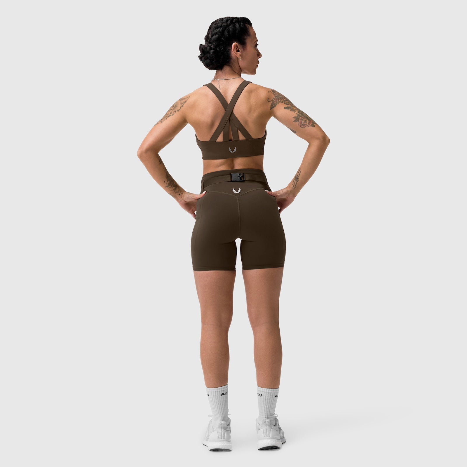 W029. Lycra® 3-in-1 Biker Short - Dark Earth