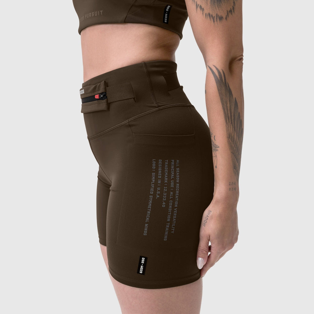 W029. Lycra® 3-in-1 Biker Short - Dark Earth