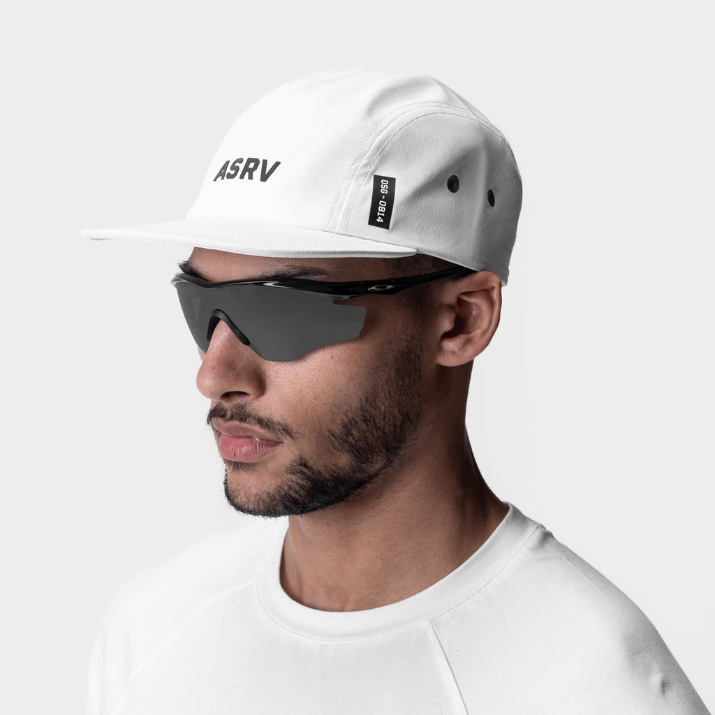 0814. 5-Panel Run Cap - White