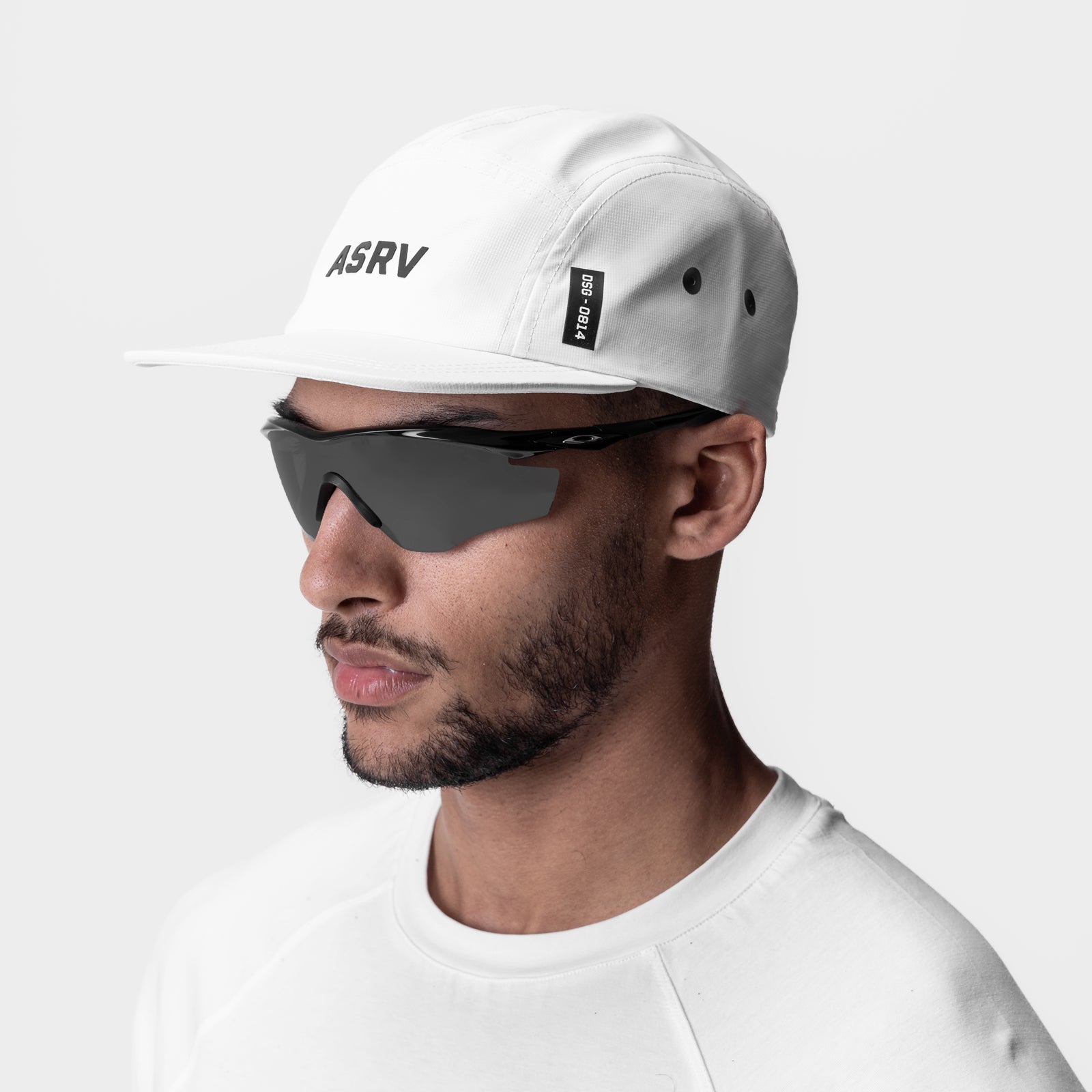 0814. 5-Panel Run Cap - White