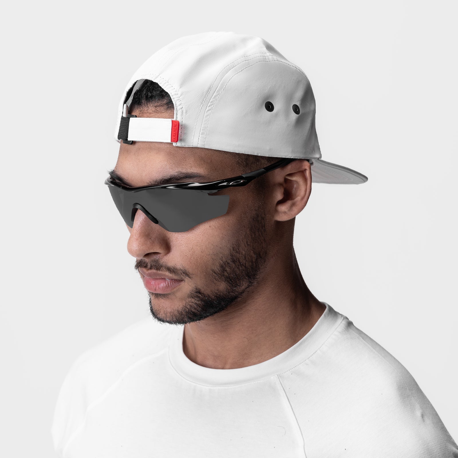 0814. 5-Panel Run Cap - White