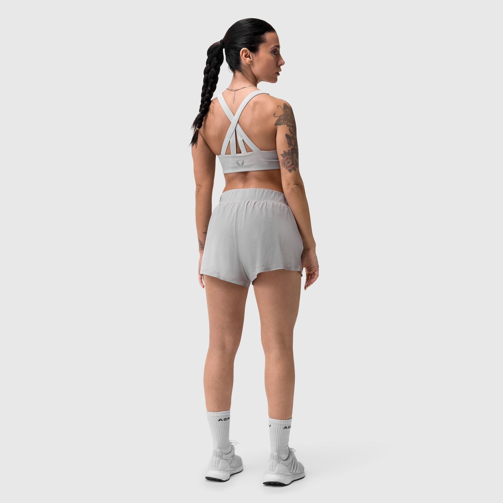 W039. Lycra® Hybrid Sports Bra - Slate Grey