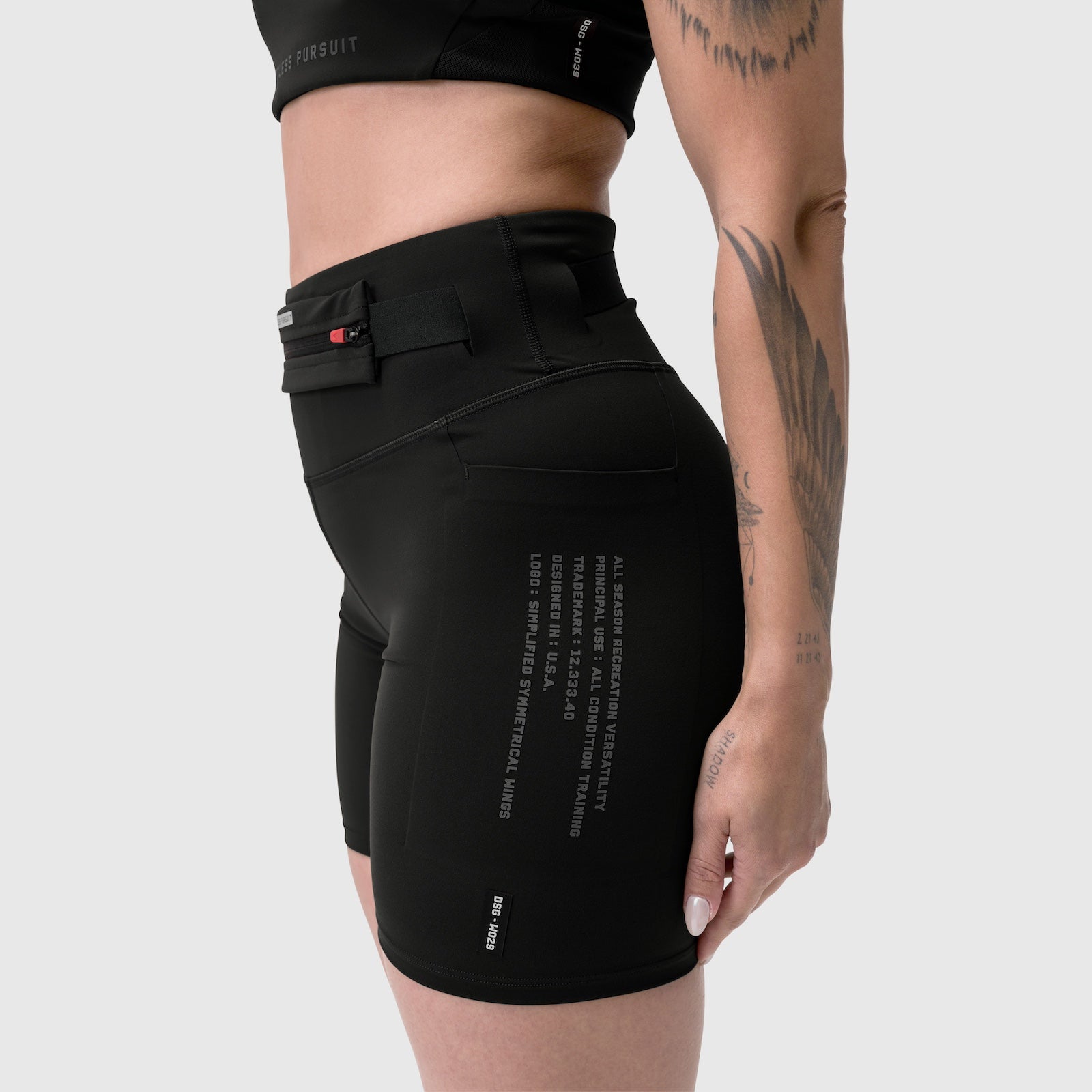 W029. Lycra® 3-in-1 Biker Short - Black
