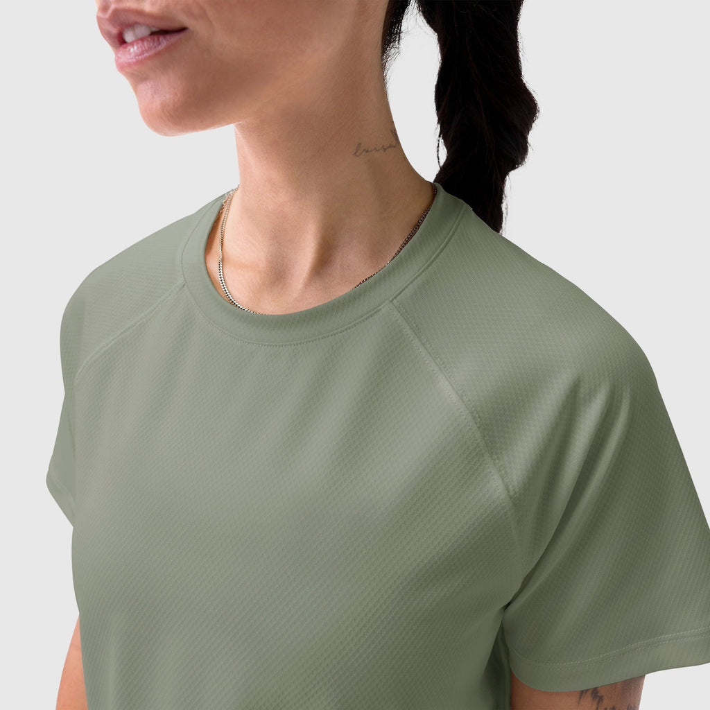 W018. AeroSilver® Cropped Tee - Sage